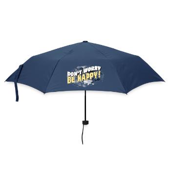DONT WORRY BE HAPPY neg BACKGROUND stormy - Regenschirm (klein) - Navy - Vorne