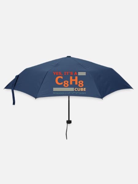 C8H8 Cubane – Yes it's a Cube retro Chemistry - Umbrella (small) - navy