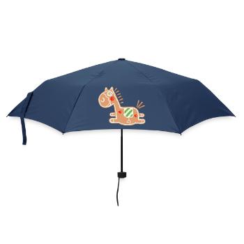 Pfefferkuchen Pferd - Lebkuchen - Backen - Gebäck - Regenschirm (klein) - Navy - Vorne