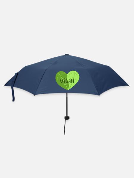 Veganherz - Regenschirm (klein) - Navy