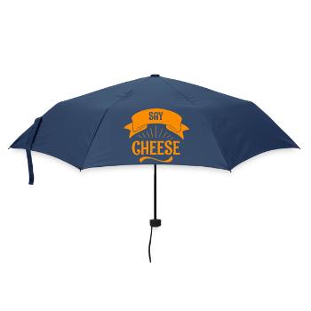 Say Cheese Orange Banner - Regenschirm (klein) - Navy - Vorne