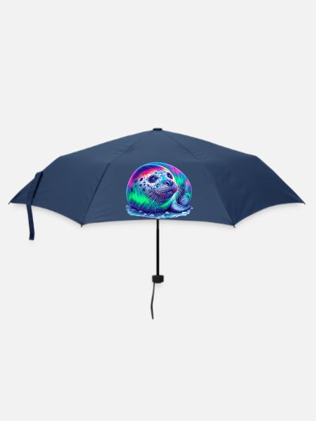 Aurora Borealis Siegel - Regenschirm (klein) - Navy