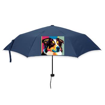 Colorful Pop Dog Portrait - Umbrella (small) - navy - Front