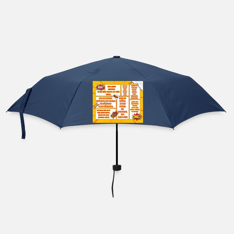 Comic-Style Sprüche für Mutmacher - Regenschirm (klein) - Navy