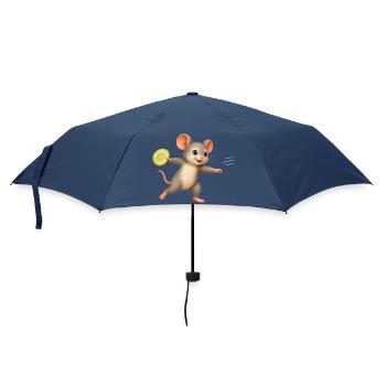 Souris Joyeuse avec Frisbee au concombre - Parapluie standard - marine - Devant