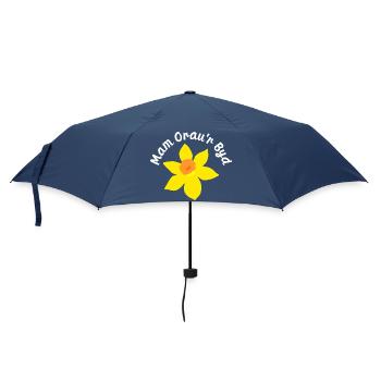 Daffodil Bloom with Script Ring - Umbrella (small) - navy - Front
