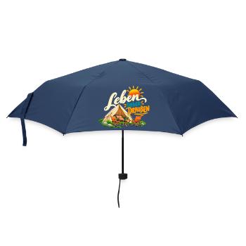 Leben Draußen Camping Vibes - Regenschirm (klein) - Navy - Vorne