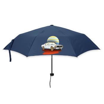 Retro weißes Auto – klassischer Vintage - Regenschirm (klein) - Navy - Vorne
