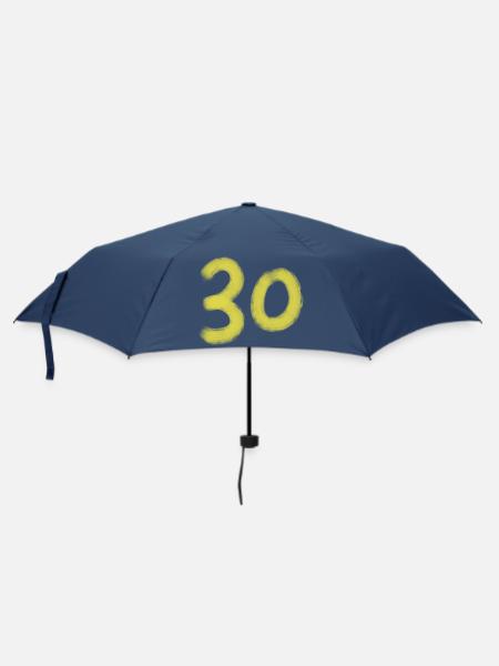 Gelbe Pinselzahl 30 auf Schwarz - Regenschirm (klein) - Navy