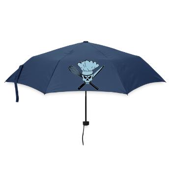Koch Pirat oder Rebell Totenkopf - Regenschirm (klein) - Navy - Vorne