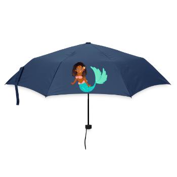 Mermaid Illustration for Kids - Umbrella (small) - navy - Front