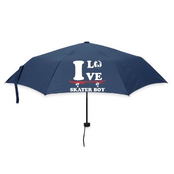 Skater Boy Love Design - Regenschirm (klein) - Navy - Vorne