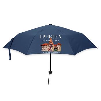 Iphofen Kitzingen, Bavaria Drawing of old city gate - Umbrella (small) - navy - Front