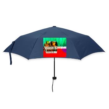 Bunte Farbtöpfe Straßenkunst - Regenschirm (klein) - Navy - Vorne