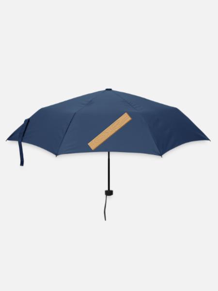 Rustikale Holzmaserung auf Holzplanke - Regenschirm (klein) - Navy