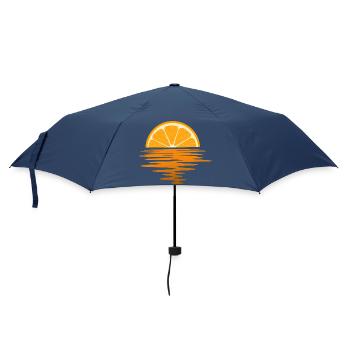 Orange Sunset Ocean Minimal Summer Beach - Regenschirm (klein) - Navy - Vorne