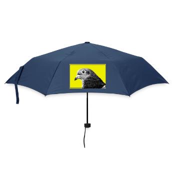 Taubenpop-Porträt auf Gelb - Regenschirm (klein) - Navy - Vorne