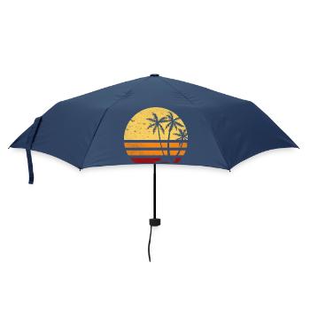 Sunset Retro Palm Trees - Umbrella (small) - navy - Front