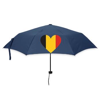 Humour,Belge, belgique, drapeau, frite, frites - Parapluie standard - marine - Devant