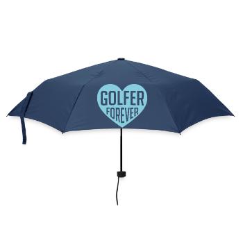 Golfer Forever Herzdesign - Regenschirm (klein) - Navy - Vorne