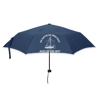 Kapitän hat immer recht außer der Wind dreht - Regenschirm (klein) - Navy - Vorne