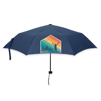 Berge Silhouette Regenbogen - Regenschirm (klein) - Navy - Vorne