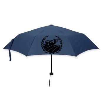 Dairy cow in landscape with laurel wreath - Umbrella (small) - navy - Front