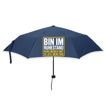 Rentner Bin Im Ruhestand Pensionär Kollege Rente - Regenschirm (klein) - Navy - Vorne