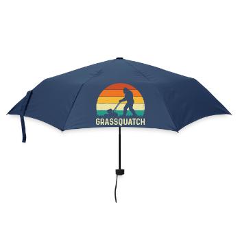 Grassquatch – Bigfoot Rasenmählandschaftslandschaftsgärtner Geschenk - Regenschirm (klein) - Navy - Vorne