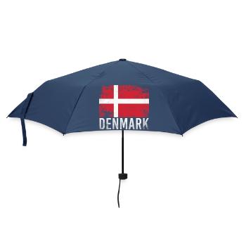 Dänemark Grunge Flagge Denmark Design - Regenschirm (klein) - Navy - Vorne