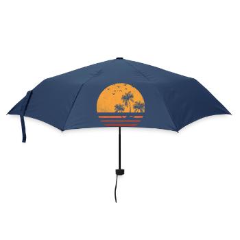 Silhouette du coucher de soleil de la palmière - Parapluie standard - marine - Devant