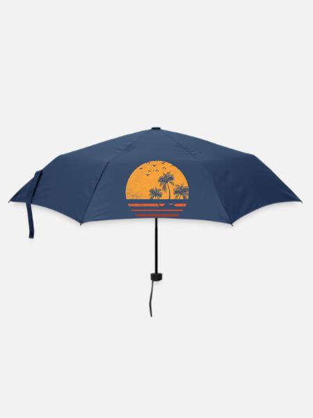 Silhouette du coucher de soleil de la palmière - Parapluie standard - marine