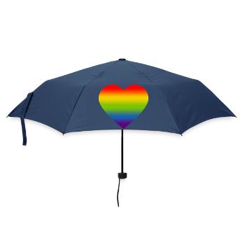 Rainbow_heart - Umbrella (small) - navy - Front