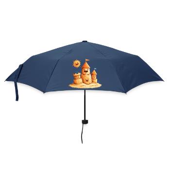 Sonnige Sandburg Lachende Türme - Regenschirm (klein) - Navy - Vorne