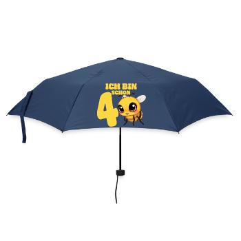 Birthday 4 Years Old Bee Bees Cute Bee - Umbrella (small) - navy - Front
