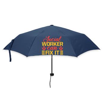 Social Worker Quote Worker Can Fix It Social Work - Regenschirm (klein) - Navy - Vorne