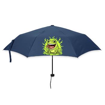 Dessin animé Éclaboussure de Grenouille Lime - Parapluie standard - marine - Devant