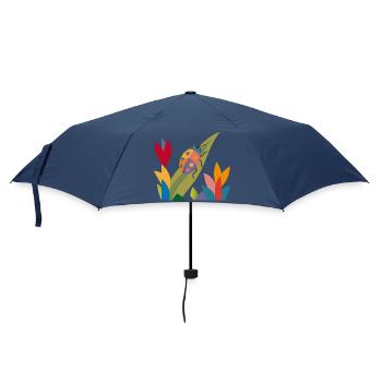 Buntes Insekt im Blumenfeld – Naturmotiv - Regenschirm (klein) - Navy - Vorne