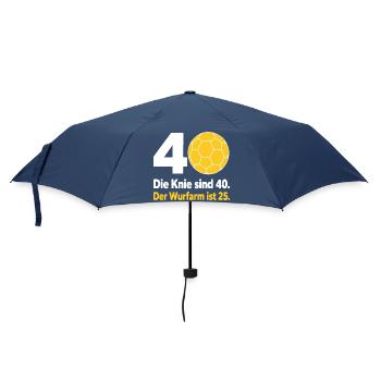 40. Geburtstag Handball – Wurfarm ist erst 25 - Regenschirm (klein) - Navy - Vorne