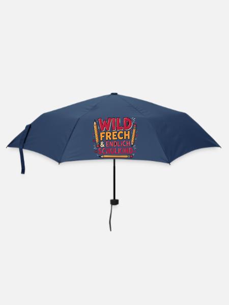 Wild Frech & Endlich Schulkind - Regenschirm (klein) - Navy