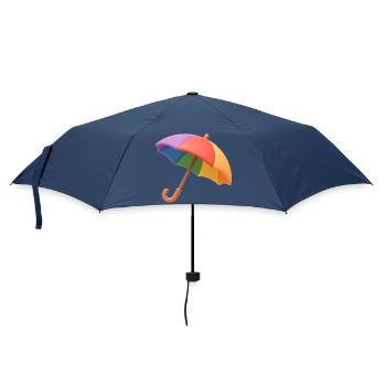 Regenbogen Schirm Muster - Regenschirm (klein) - Navy - Vorne