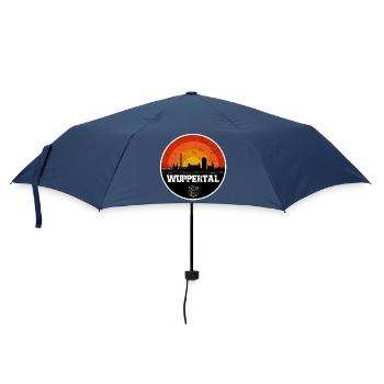 Wuppertal Skyline mit Wappen - Regenschirm (klein) - Navy - Vorne