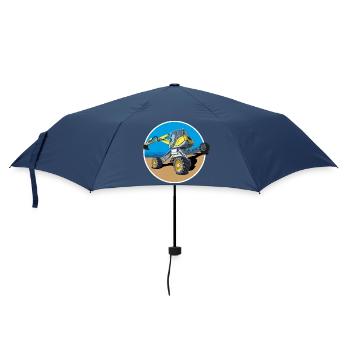 Er baggert dort wo andere Bagger niemals hinkommen - Regenschirm (klein) - Navy - Vorne