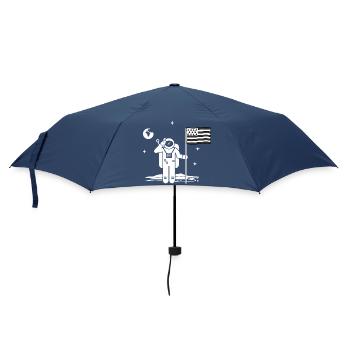 T-Shirt Bretonische Flagge Humor Brittany Lustiger Mond - Regenschirm (klein) - Navy - Vorne