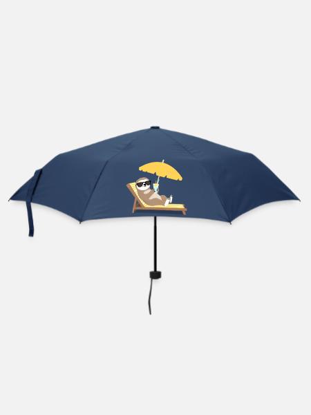 Faultier mit Sonnenbrille und Cocktail - Regenschirm (klein) - Navy