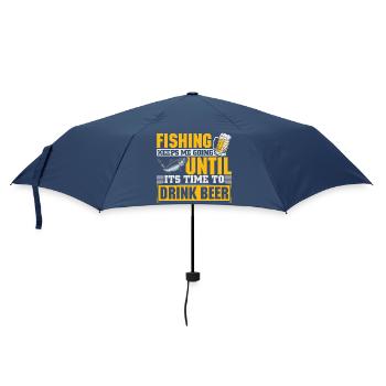 Angler Fischer Angeln Sportfischer Bier - Regenschirm (klein) - Navy - Vorne