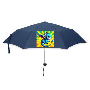 Drache - Regenschirm (klein) - Navy - Vorne
