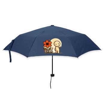 Der kleine Gedanke | Blume - Regenschirm (klein) - Navy - Vorne