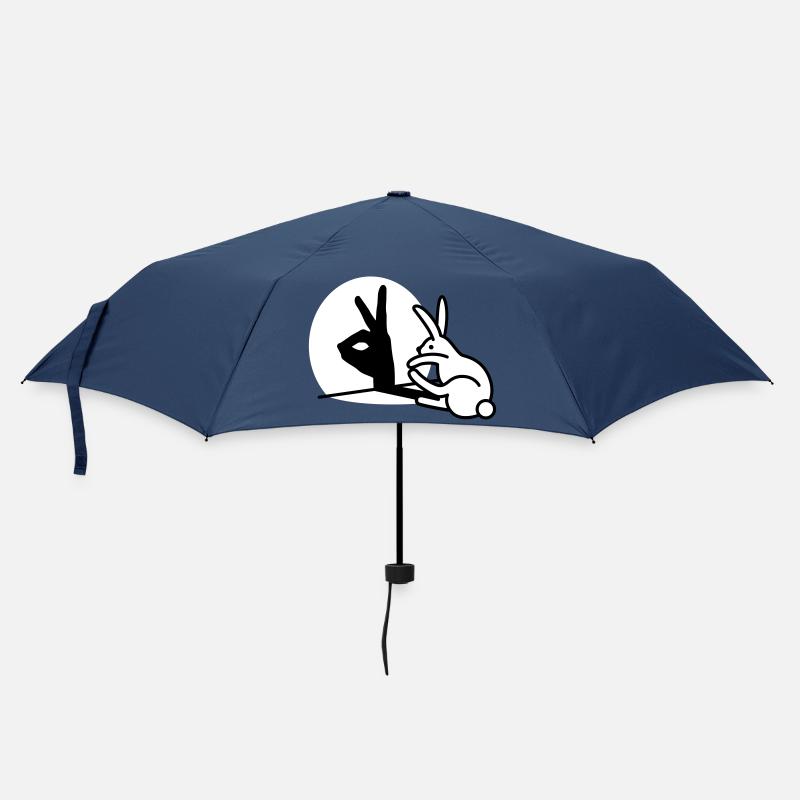 Drôle lapin main ombre projection lapin - Parapluie standard - marine