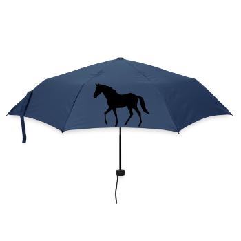 Horse Silhouettes Black Gift Rider - Umbrella (small) - navy - Front